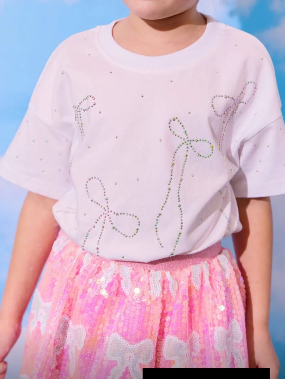 Lola & The Boys Crystal Bows T-Shirt
